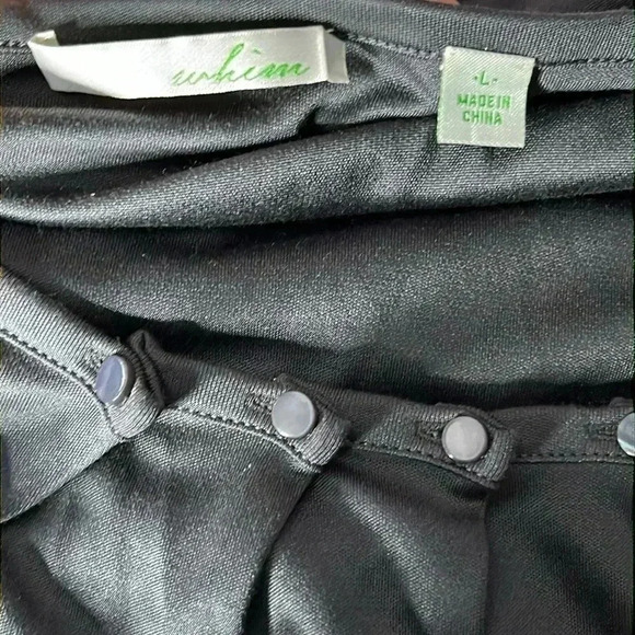 Whim Pleated Gray Midi Pull On Silk Blend Dress Size L - Picture 5 of 7